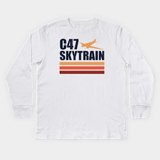 C-47 Skytrain Kids Long Sleeve T-Shirt